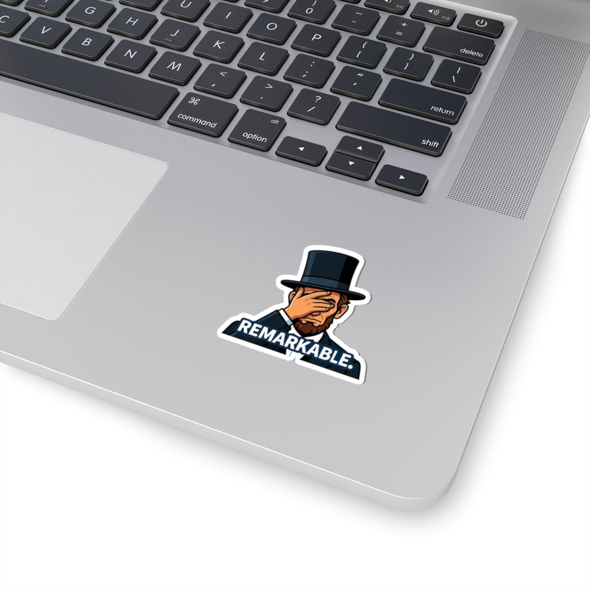 Remarkable Lincoln Facepalm Sticker — Funny Historical Character Kiss-Cut Decal for Laptops & Water Bottles