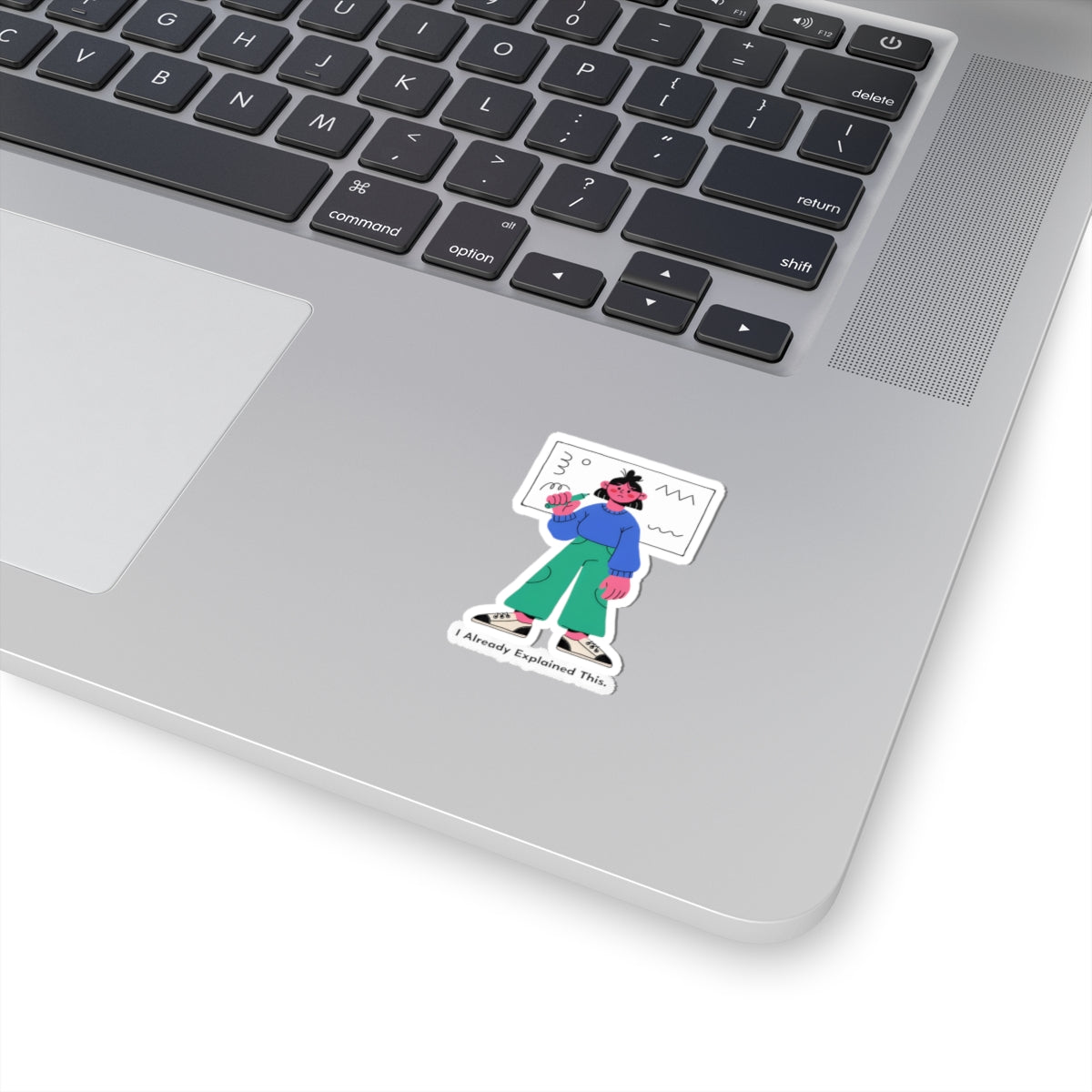 Kiss-Cut Sticker — 'I Already Explained This' Teacher/Professor Humor Laptop Decal