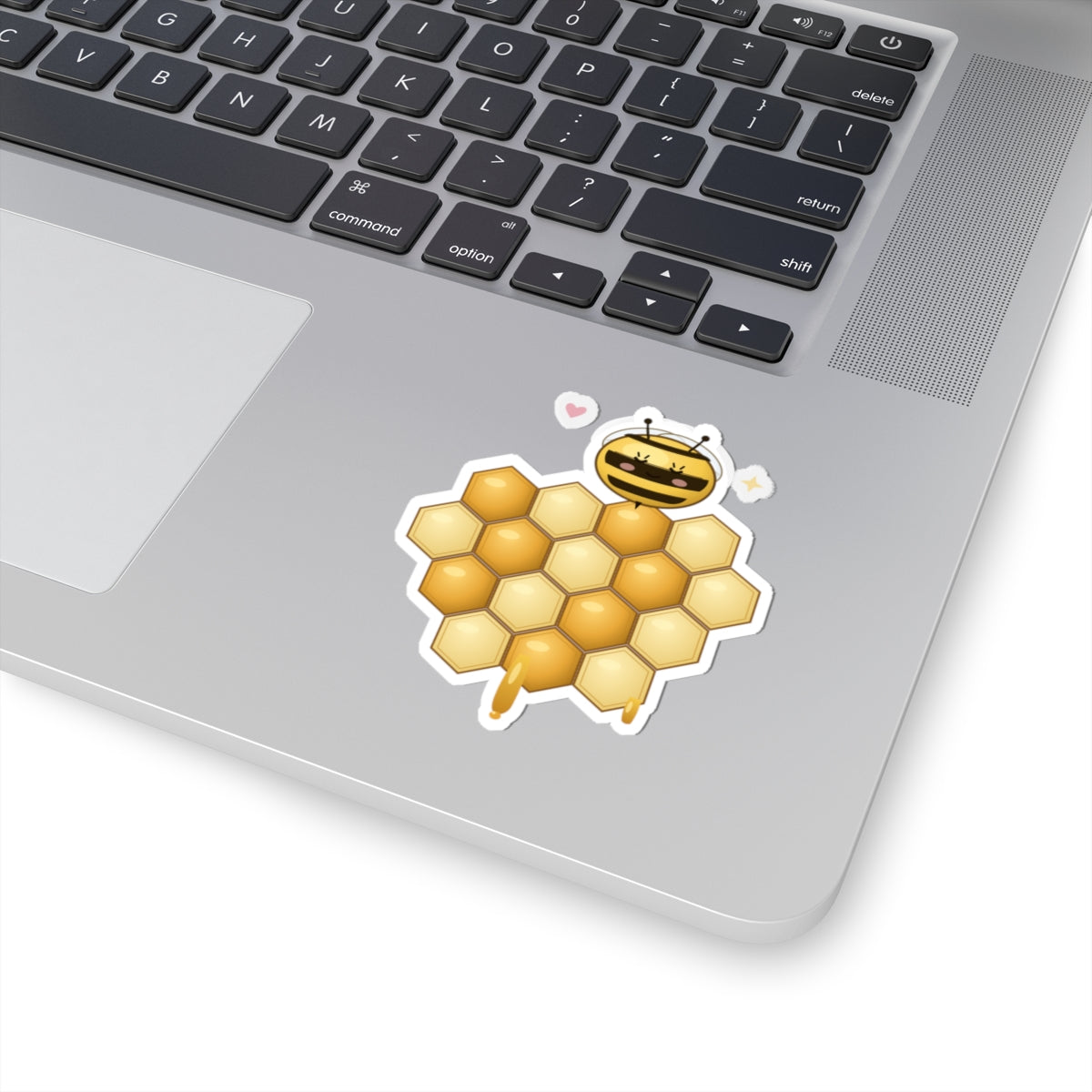 Bee Honeycomb Sticker — Cute Kiss-Cut Laptop Decal