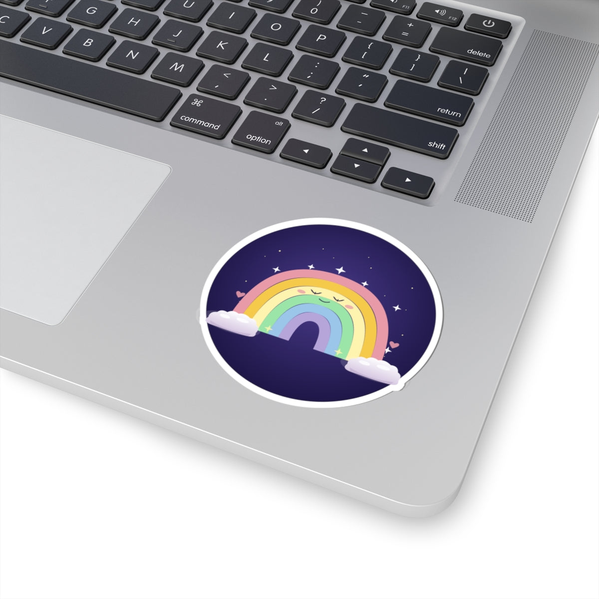 Cute Rainbow Sticker — Kawaii Pastel Rainbow Kiss-Cut Sticker for Laptops & Journals