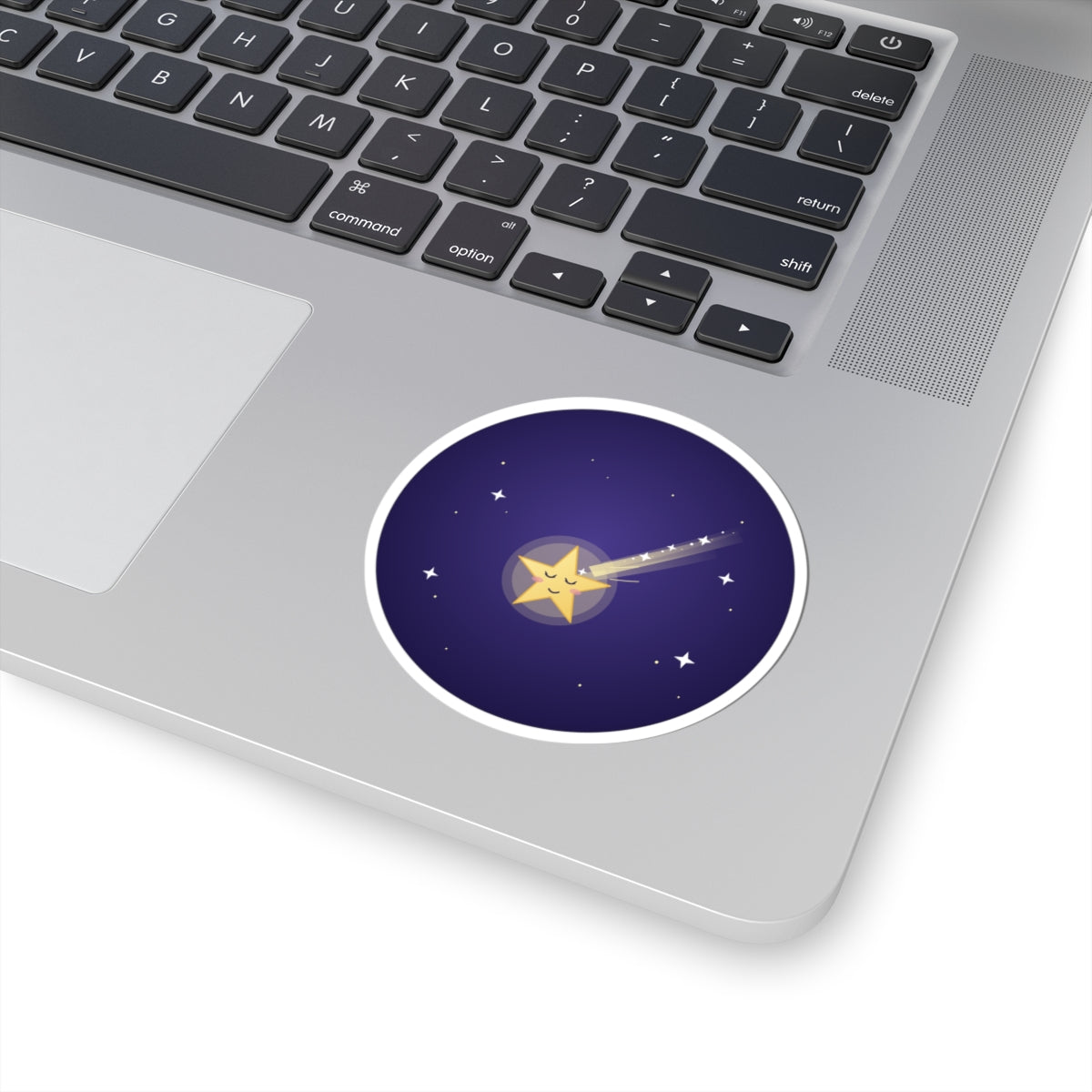 Shooting Star Kiss-Cut Sticker — Cute Celestial Laptop Decal