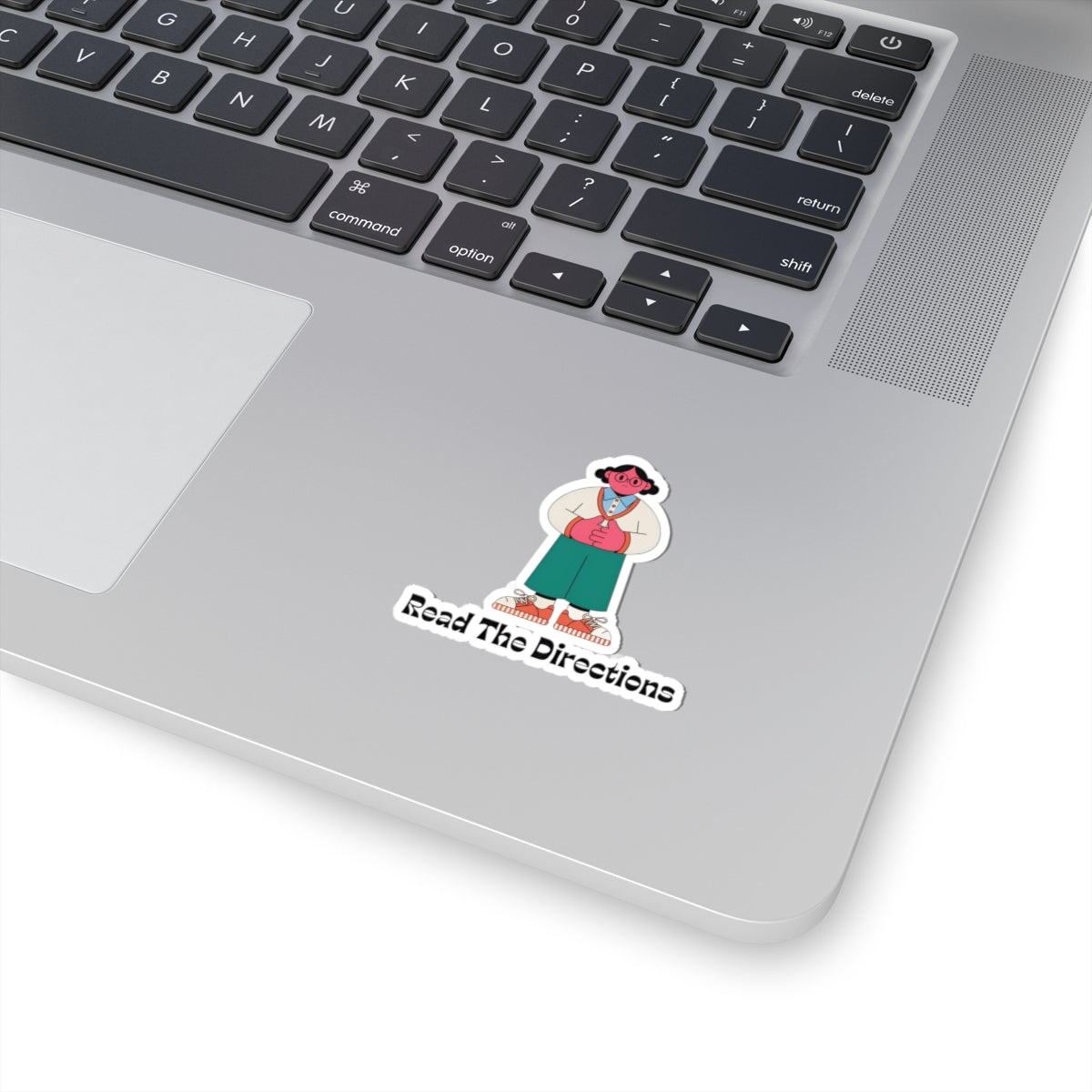 Read The Directions Sticker — Cute Instructional Character Kiss-Cut Sticker for Laptops & Notebooks