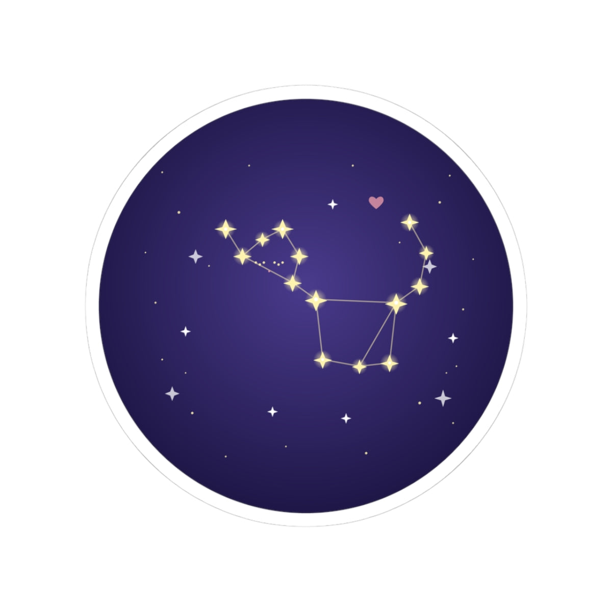 Zodiac Constellation Kiss-Cut Sticker — Sparkling Star Map Laptop Decal