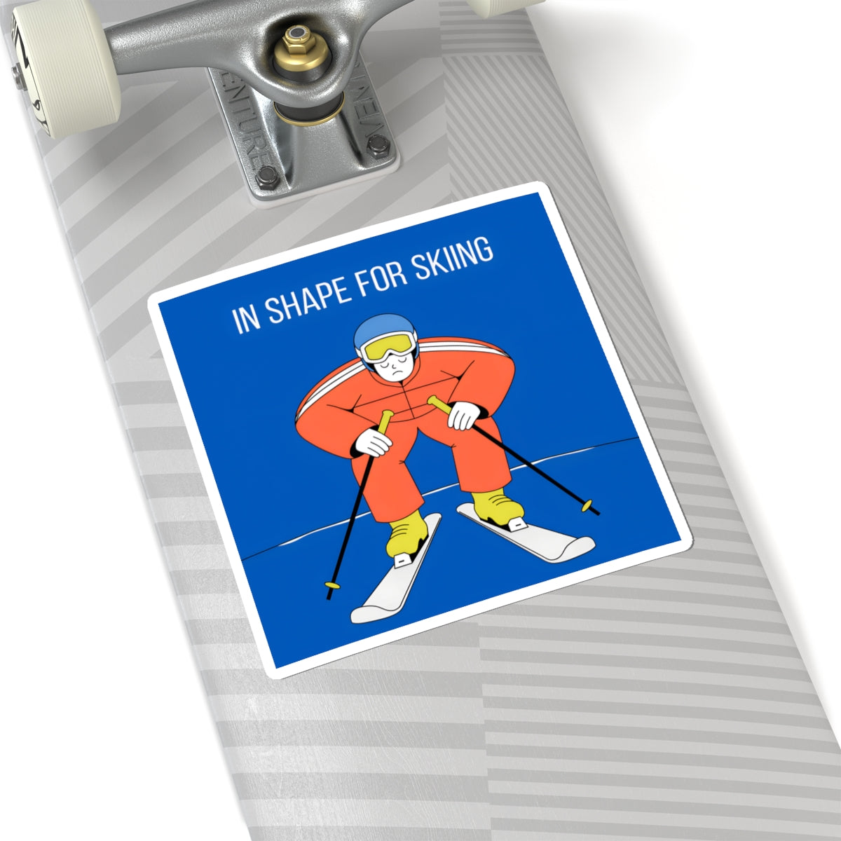 Skiing Sticker — "In Shape for Skiing" Kiss-Cut Vinyl Decal