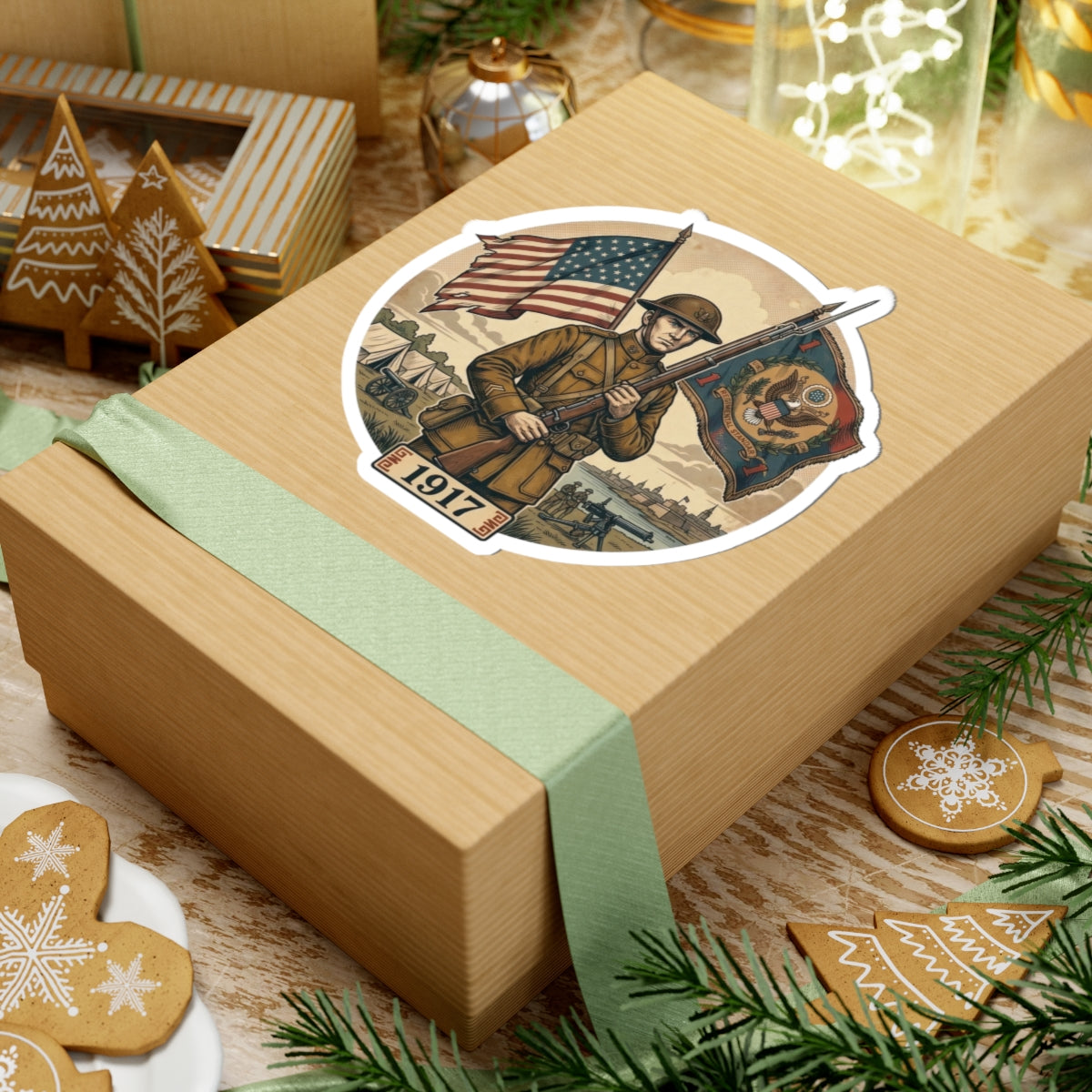 WWI Soldier 1917 Kiss-Cut Sticker