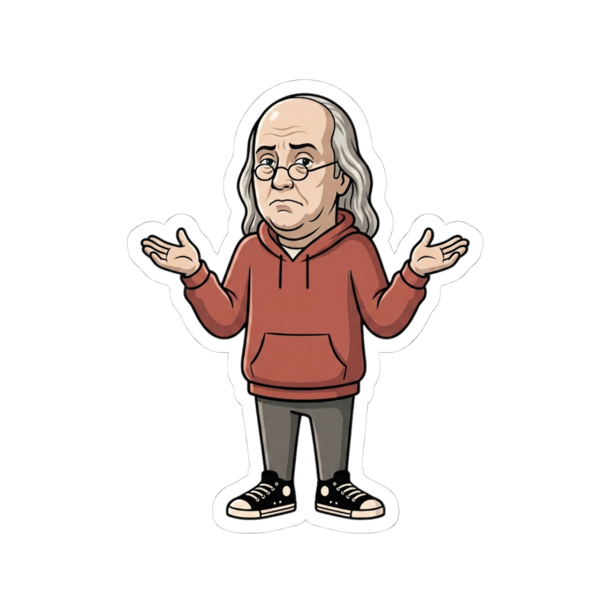 Shrugging Ben Franklin — Funny Founding Influencer Sticker