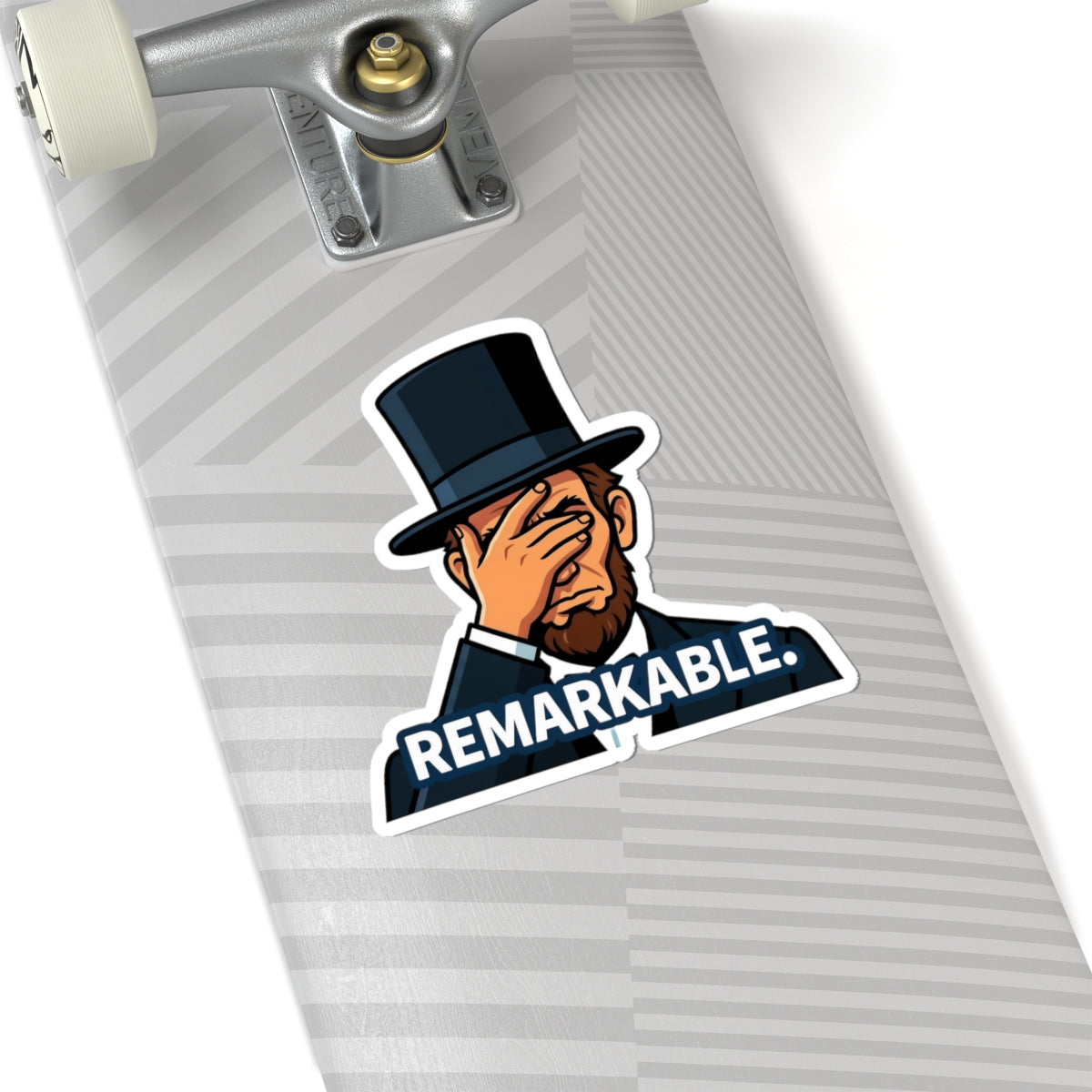 Remarkable Lincoln Facepalm Sticker — Funny Historical Character Kiss-Cut Decal for Laptops & Water Bottles