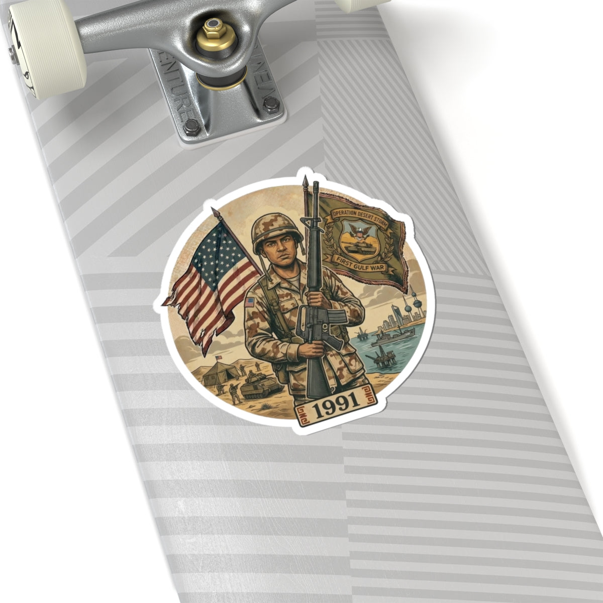 Operation Desert Storm Vintage Soldier Kiss-Cut Sticker