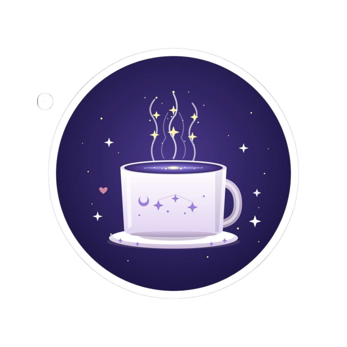 Mystic Night Coffee Sticker — Cute Moon & Stars Kiss-Cut Vinyl