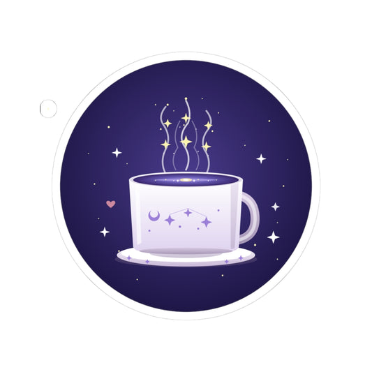 Mystic Night Coffee Sticker — Cute Moon & Stars Kiss-Cut Vinyl
