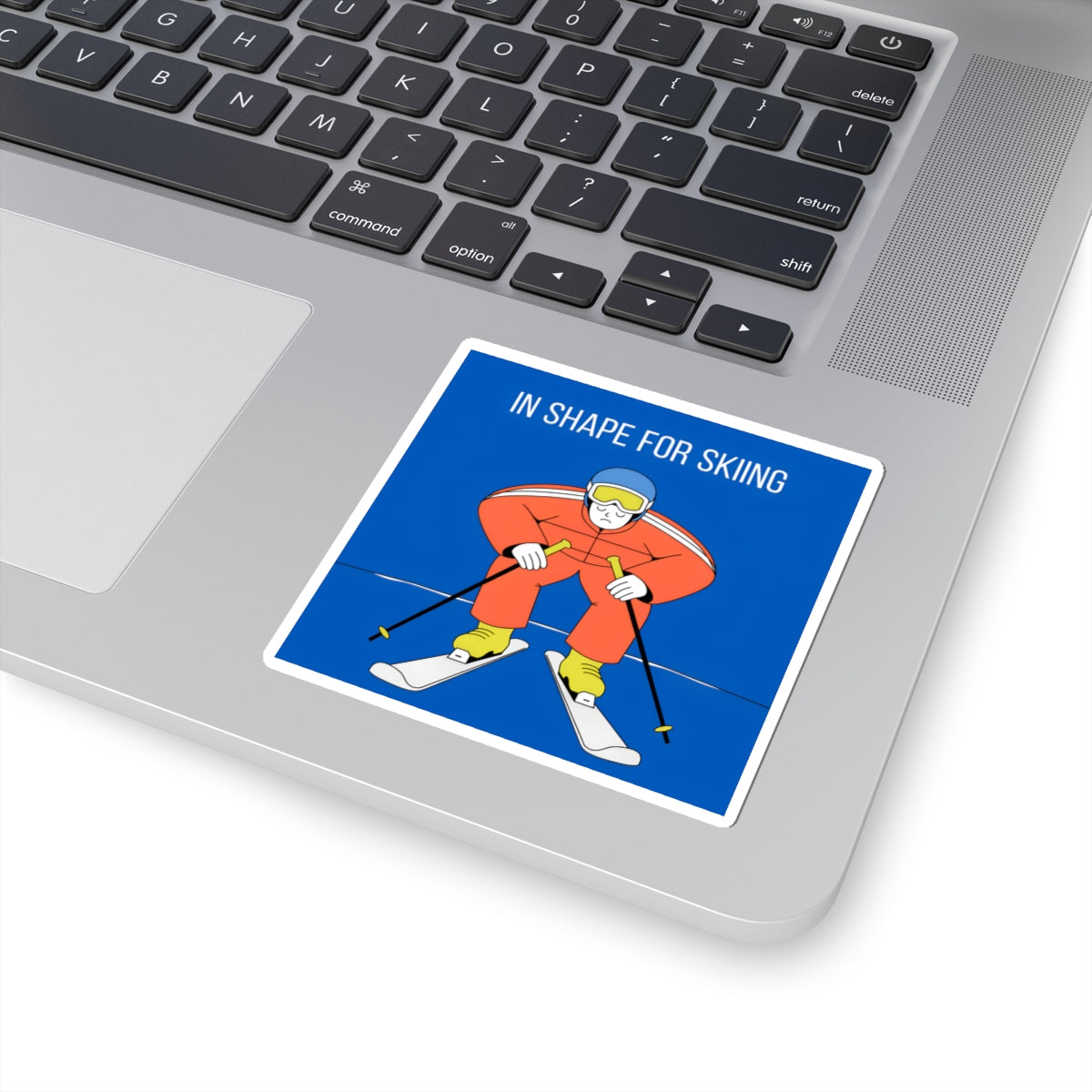 Skiing Sticker — "In Shape for Skiing" Kiss-Cut Vinyl Decal