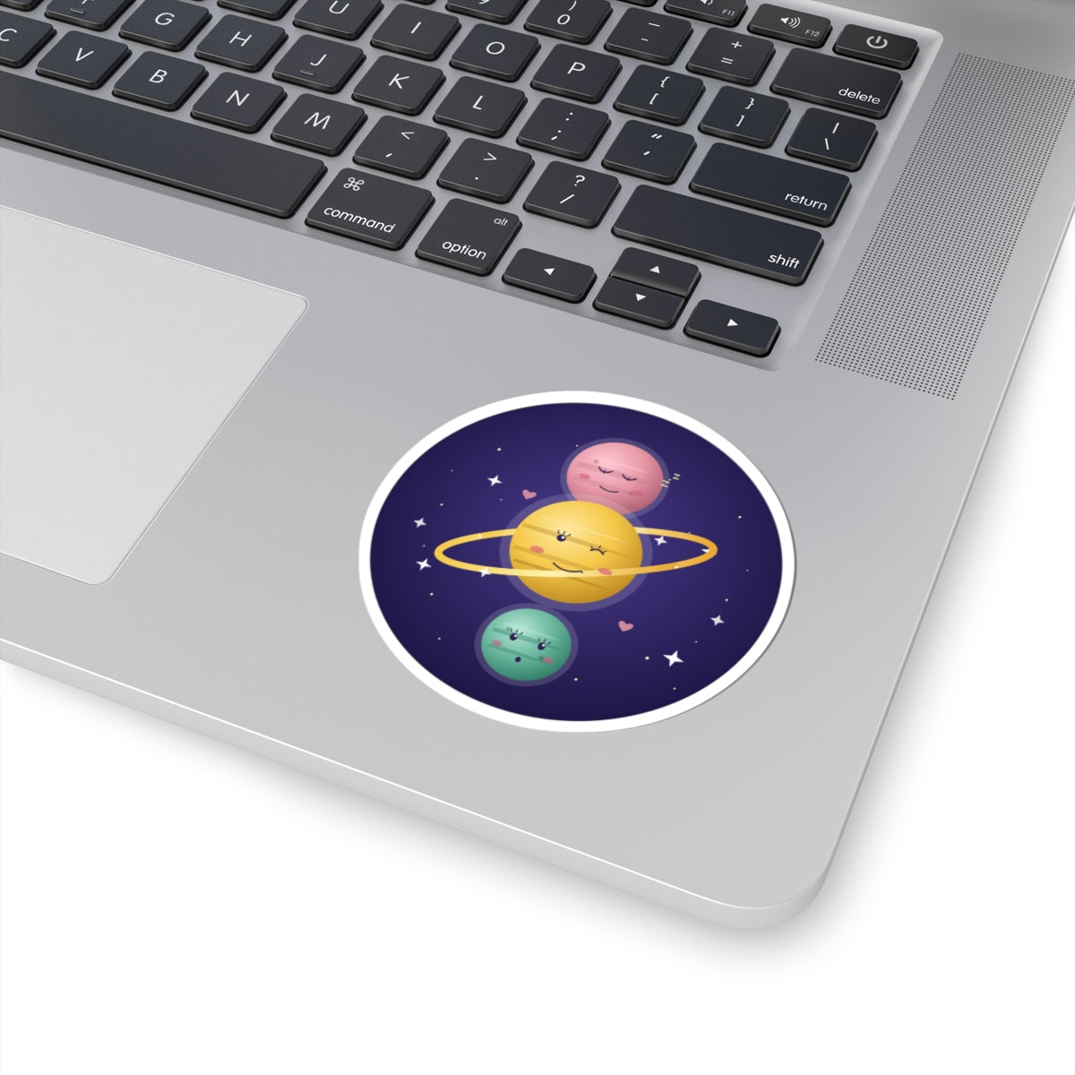 Cute Sleeping Planet Sticker — Kawaii Solar System Kiss-Cut Sticker