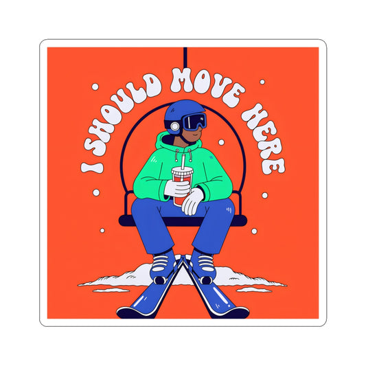 I Should Move Here Ski Sticker — Retro Ski Lift Vinyl Sticker
