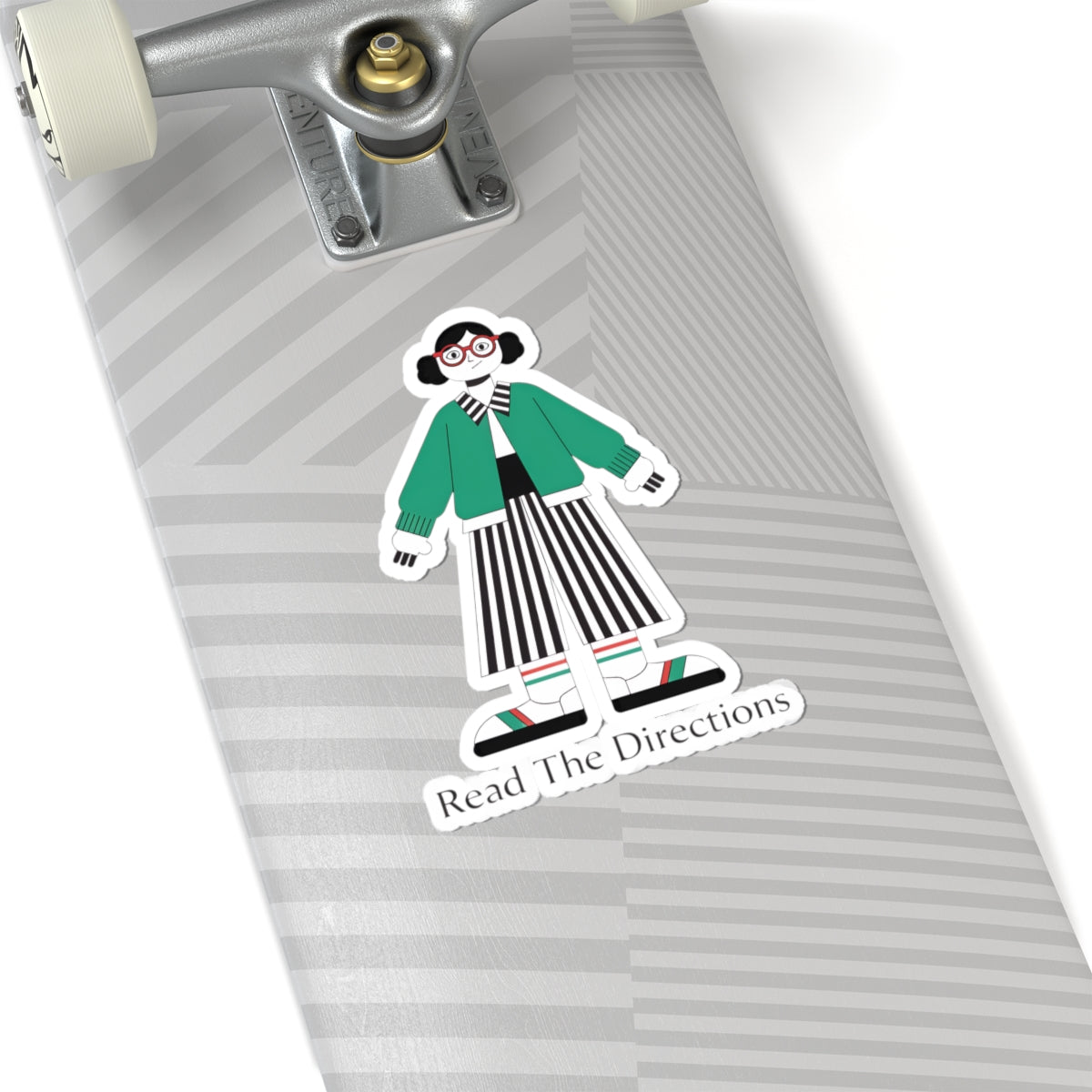 Read The Directions Sticker — Retro Girl Character Laptop Sticker
