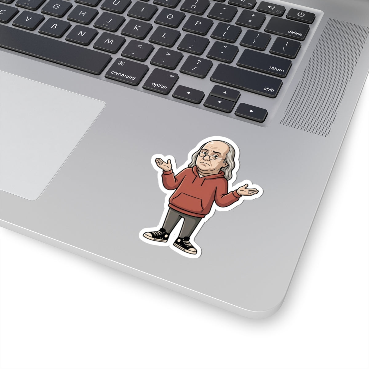 Shrugging Ben Franklin — Funny Founding Influencer Sticker