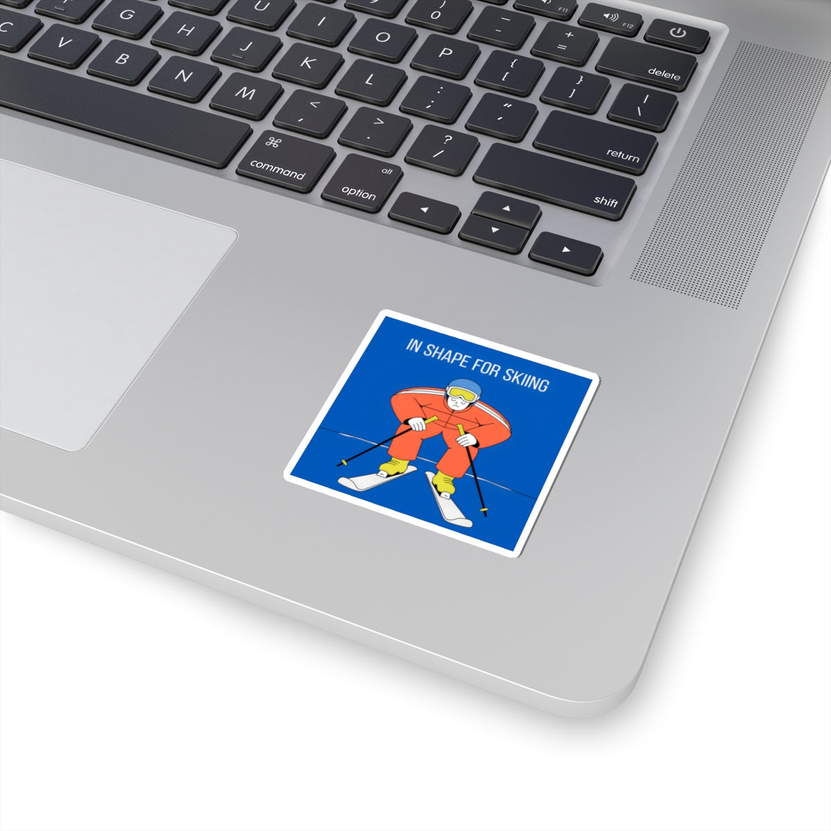Skiing Sticker — "In Shape for Skiing" Kiss-Cut Vinyl Decal