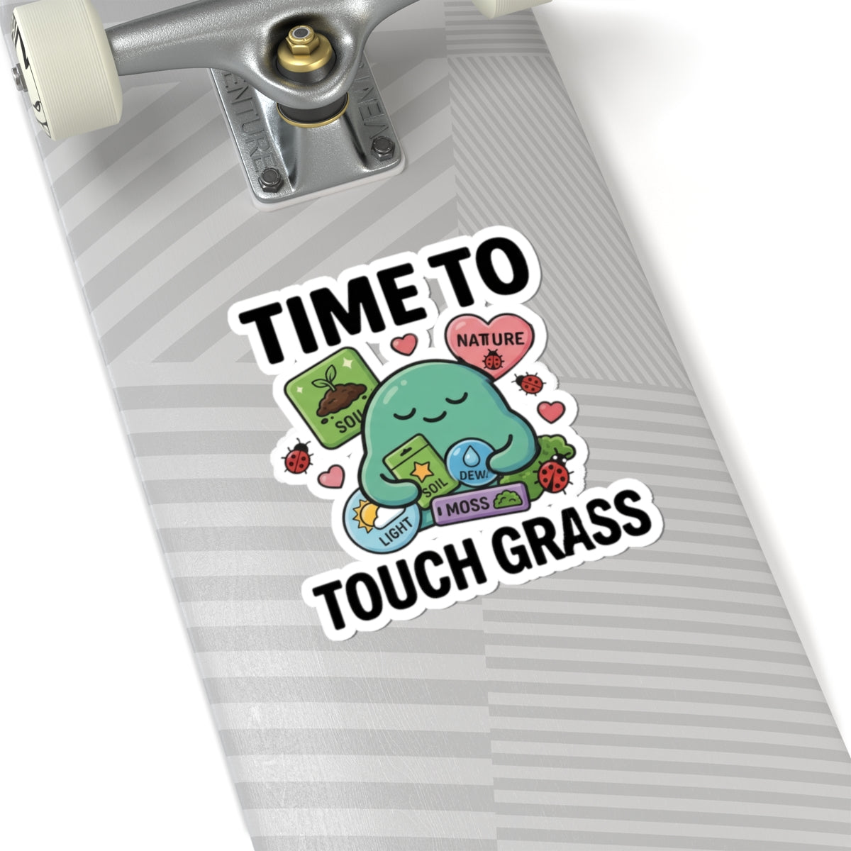 Time To Touch Grass Sticker — Cute Nature Self‑Care Kiss‑Cut Sticker