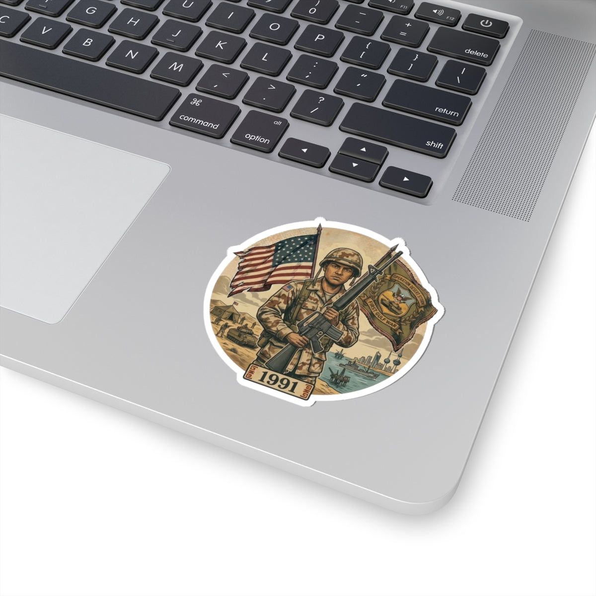 Operation Desert Storm Vintage Soldier Kiss-Cut Sticker