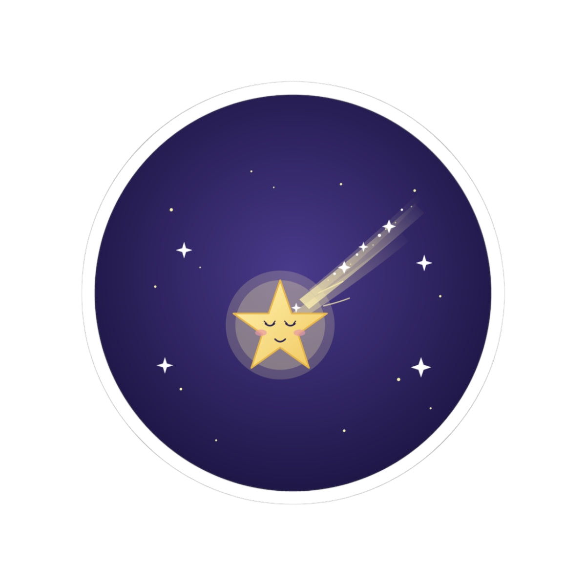 Shooting Star Kiss-Cut Sticker — Cute Celestial Laptop Decal