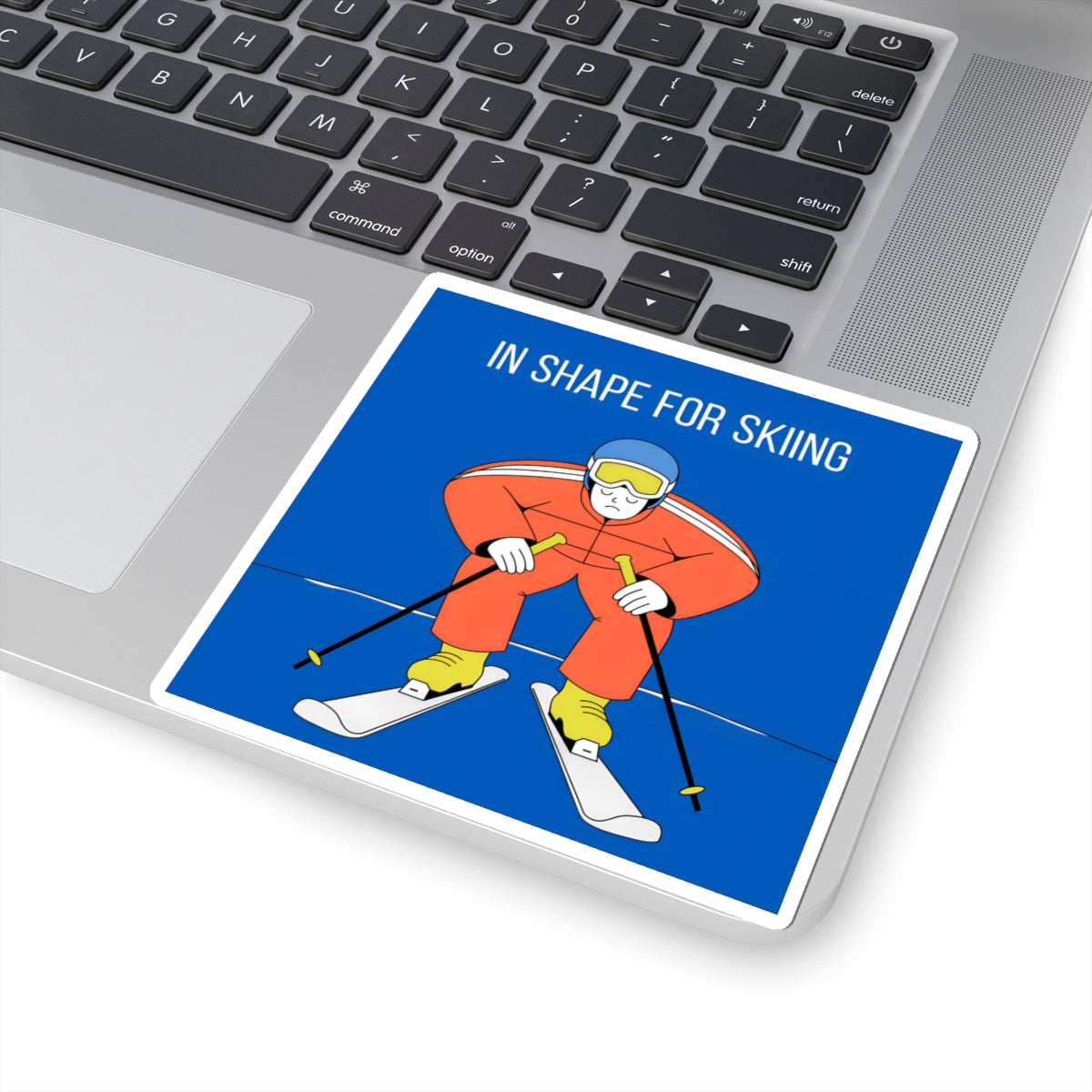 Skiing Sticker — "In Shape for Skiing" Kiss-Cut Vinyl Decal