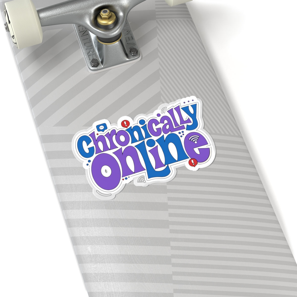 Chronically Online Sticker — Retro Bubble Text Laptop Sticker