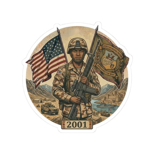 Afghanistan War American Soldier Vintage Sticker